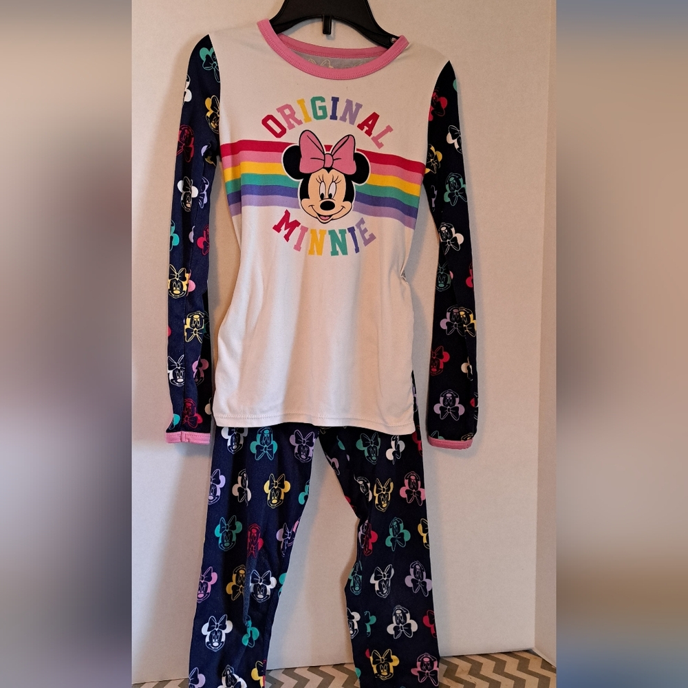 Cuddl Duds Kids Pajama Set - Navy and Multicolor Minnie Design